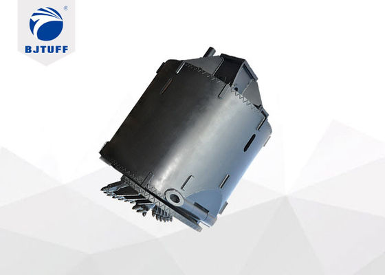 Pile Drill Machine Parts Double Bottom Auger Bucket For Hard Rock Drilling