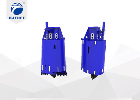 Rotary Drilling Tools Double Cutter Double Bottom Rock Bucket With Bullet  Teeth