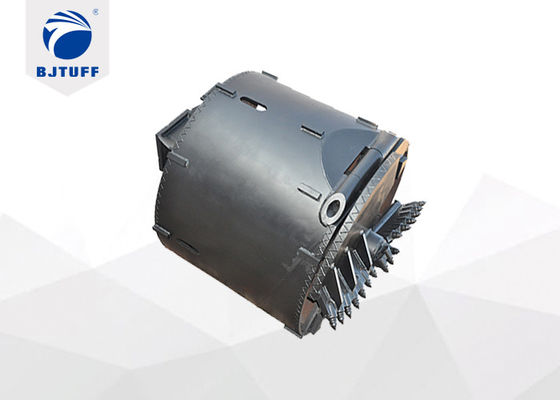 Pile Drill Machine Parts Double Bottom Auger Bucket For Hard Rock Drilling