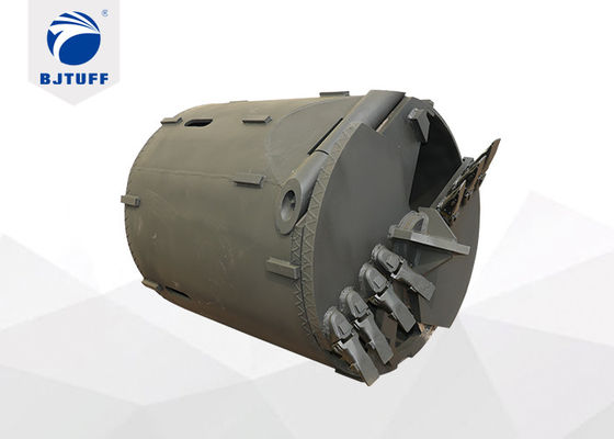 Q345B Bore Piling Machine Flat Teeth Drilling Buckets With Wear Resisting Strips
