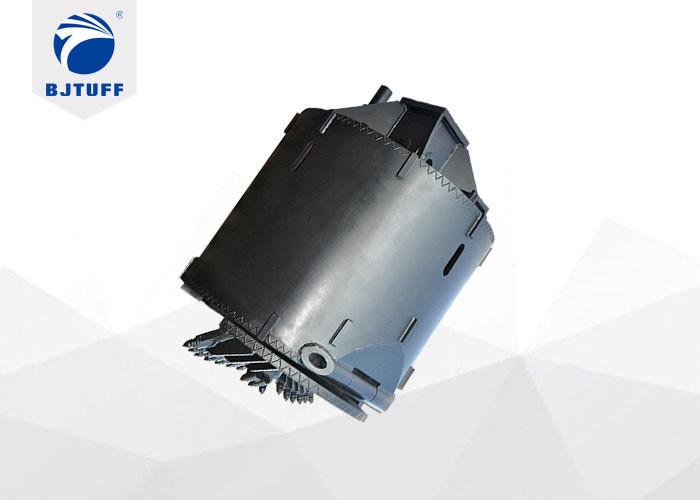 Pile Drill Machine Parts Double Bottom Auger Bucket For Hard Rock Drilling