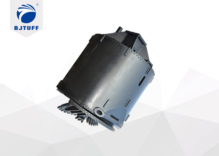 Pile Drill Machine Parts Double Bottom Auger Bucket For Hard Rock Drilling